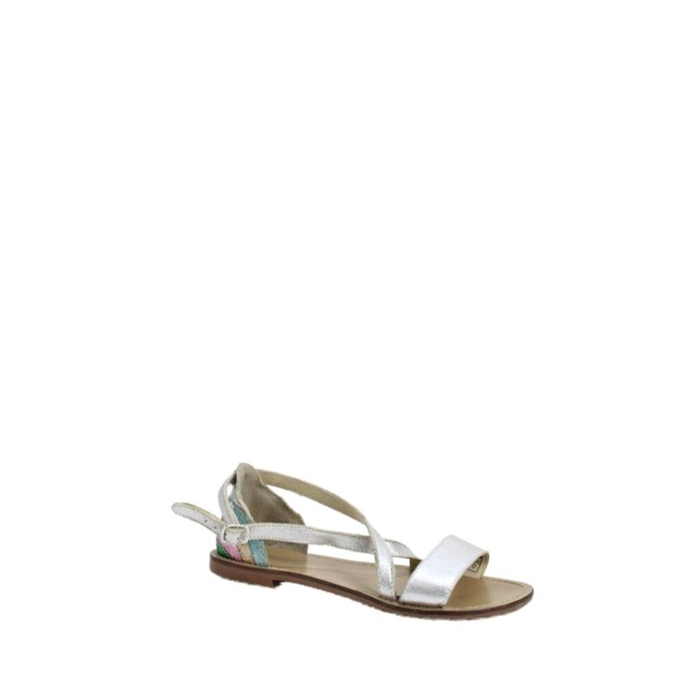 Mini Boden Girls Strappy Buckled Sandals Silver Size 13